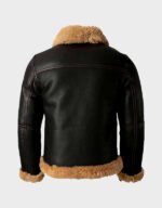 B3 Shearling Bomber Fur Leather Jacket - Image 2