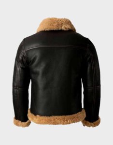 B3 Shearling Bomber Fur Leather Jacket - Image 2