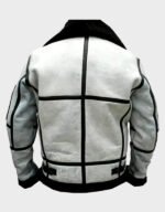 aviator b3 flight white bomber leather jacket
