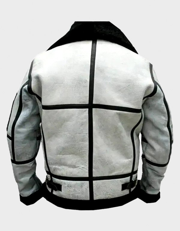 aviator b3 flight white bomber leather jacket