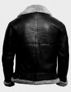 Mens B3 Flight Aviator Fur Leather Jacket - Image 2
