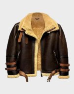 B3 Shearling Brown Flight Leather Jacket