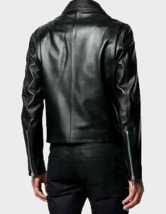 Black Double-Zip Motorcycle Jacket - Image 2