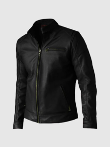 Mens Biker Leather Jacket Red - Image 5