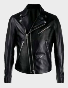 Black Double-Zip Motorcycle Jacket