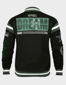 Milwaukee Bucks Black Varsity Jacket - Image 3