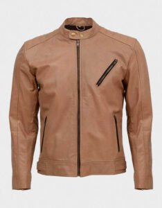 Brown Leather Biker Jacket Mens