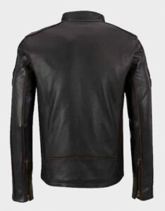 Brown Stripe Cafe Racer Jacket - Image 2