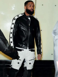 Odell Beckham Jr. Super Bowl Party Leather Jacket - Image 2
