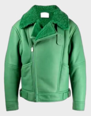 Holly Aviator Fern Shearling Leather Jacket