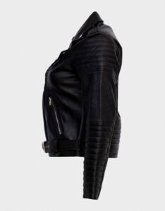 Womens Leather Motorcycle Jacket - Image 3