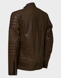 Brown Quilted Leather Jacket - Image 2