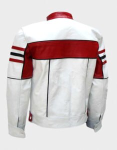 Leather Red and White Jacket - Image 2