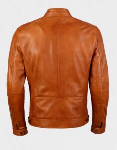 Mens Brown Leather Jacket - Image 2