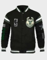 Milwaukee Bucks Black Varsity Jacket - Image 2