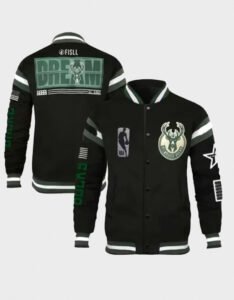 Milwaukee Bucks Black Varsity Jacket