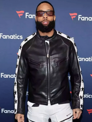 Odell Beckham Jr. Super Bowl Party Leather Jacket | The Fitted Jackets