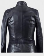 Women’s Black Lambskin Leather Jacket - Image 2