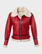 Red Leather Shearling Jacket | The Fitted Jackets