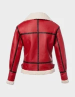 Red Leather Shearling Jacket | The Fitted Jackets