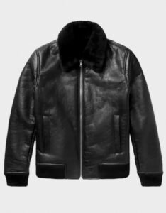 Trimmed Black Leather Jacket