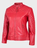 Womens Cafe Racer Leather Jacket - Image 6