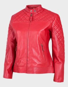 Womens Cafe Racer Leather Jacket - Image 6