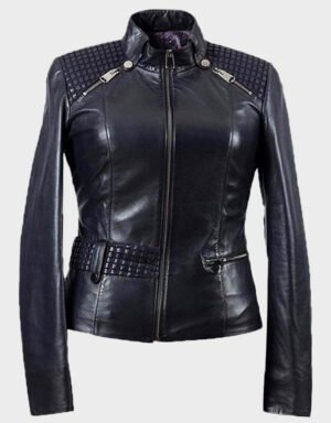 Women’s Black Lambskin Leather Jacket | The Fitted Jackets