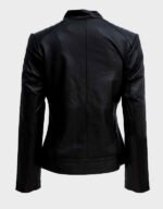 Black Leather Biker Jacket - Image 3