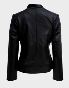 Black Leather Biker Jacket - Image 3