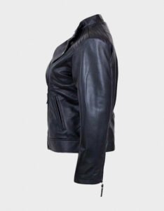 Black Leather Moto Jacket - Image 3