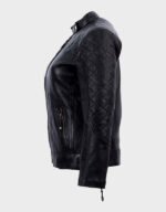 Womens Cafe Racer Leather Jacket - Image 3