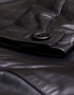 Womens Collarless Leather Jacket - Image 5