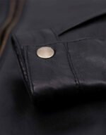 Black Biker Leather Jacket - Image 3