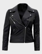 Women’s Motorcycle Black Leather Jacket | The Fitted Jackets