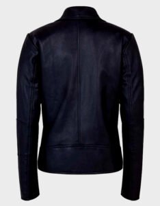 Slim Black Leather Jacket - Image 2