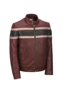 Mens Retro Red Waxed Vintage Jacket