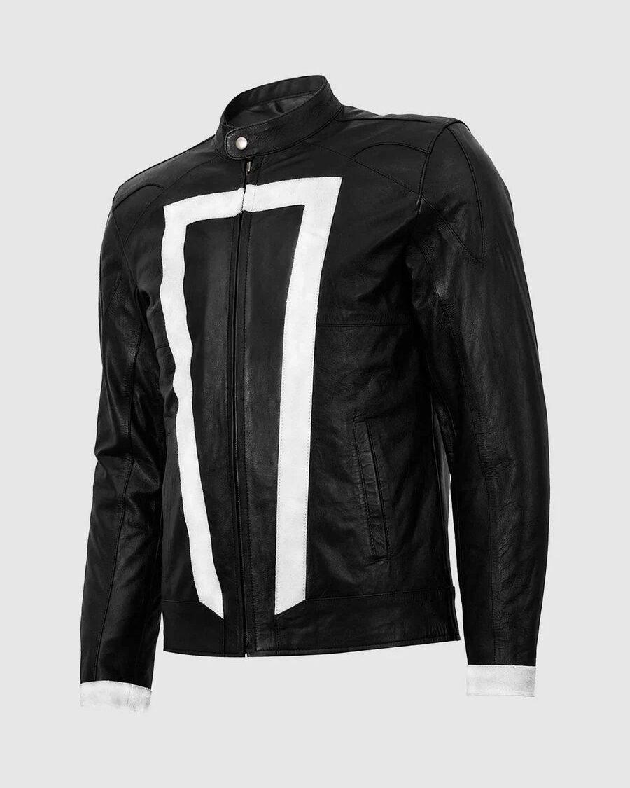 White Stripes Leather Jacket | The Fitted Jackets