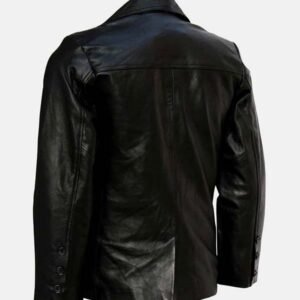 black leather coat