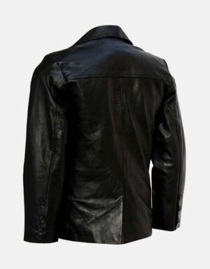 black leather coat