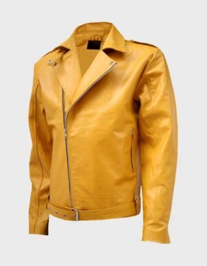Classic Yellow Leather Jacket
