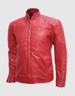 Light Red Leather Biker Jacket