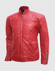 Light Red Leather Biker Jacket