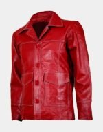 Lightweight Red Leather Coat | The Fitted Jackets