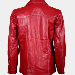 men lightweight red leather jacket