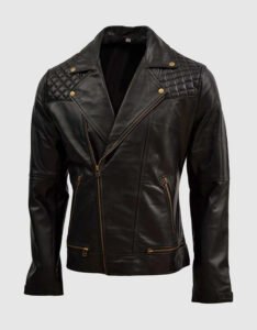 Black Quilted Leather Jacket