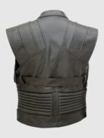 Black & Brown Motorcycle Vest - Image 2