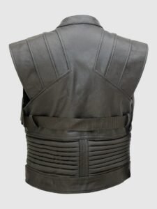 Black & Brown Motorcycle Vest - Image 2