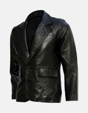 Classic Black Leather Coat for Men | The Fitted Jackets