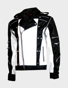 Black and White Leather Jacket for Men